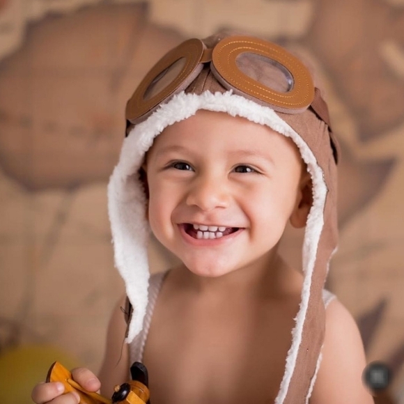 Aviator Hat First Birthday Outfit Cake Smash Outfit Time Flies Birthday - Picture 6 of 8